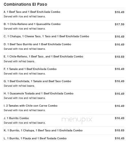 El Paso Mexican Grill - West Monroe, LA menu_pic