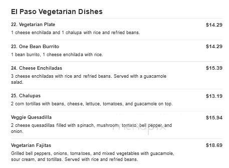 El Paso Mexican Grill - West Monroe, LA menu_pic