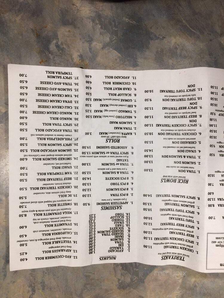 Young's Kitchen Sushi - Mission, BC menu_pic