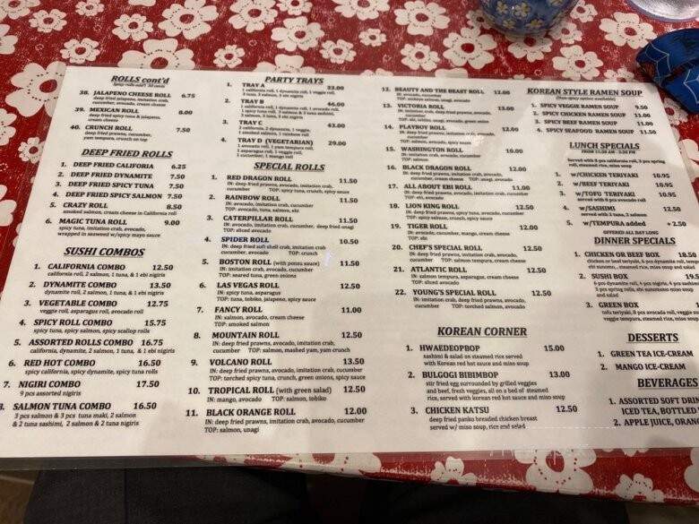 Young's Kitchen Sushi - Mission, BC menu_pic