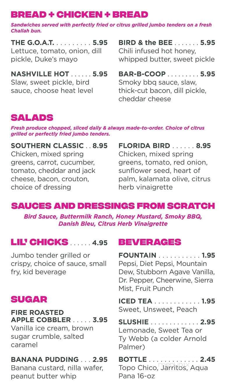 Love Bird Almost Famous Chicken - Lakeland, FL menu_pic