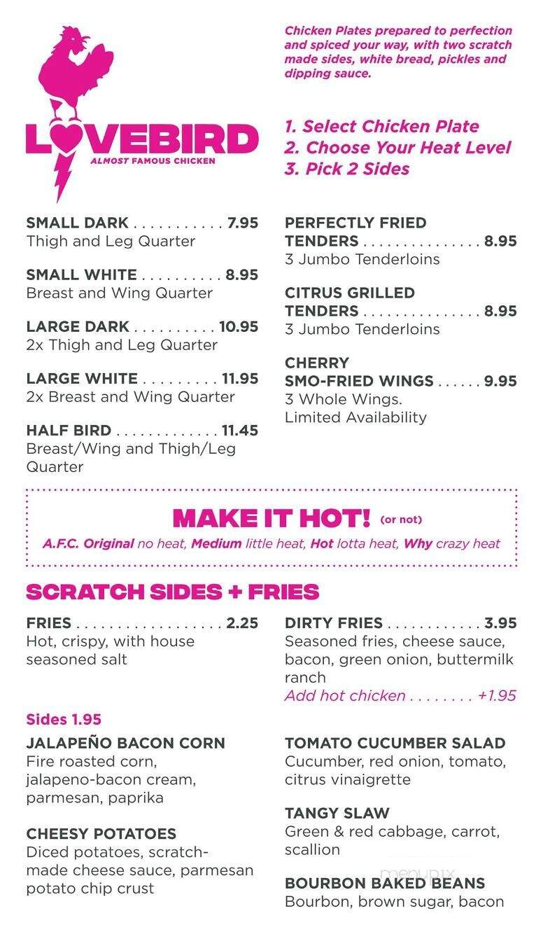 Love Bird Almost Famous Chicken - Lakeland, FL menu_pic