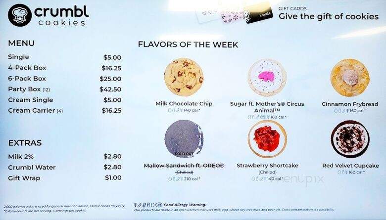 Crumbl Cookies - Lake Forest, CA menu_pic