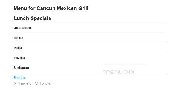 Cancun Mexican Grill - Alva, OK menu_pic
