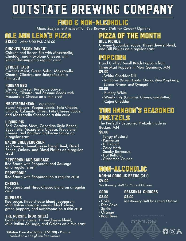 Outstate Brewing - Fergus Falls, MN menu_pic