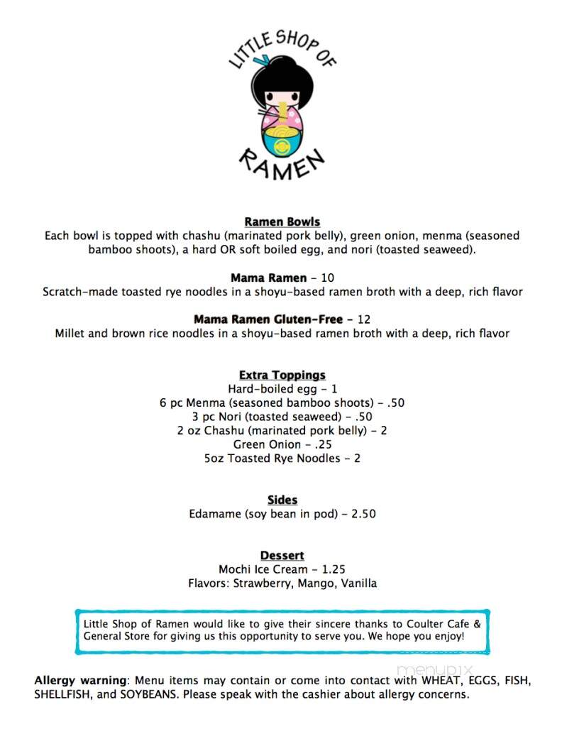 Little Shop of Ramen - Mariposa, CA menu_pic