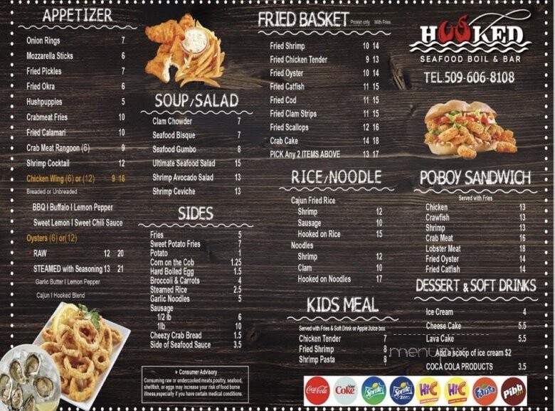 Hooked Seafood Boil & Bar - Kennewick, WA menu_pic