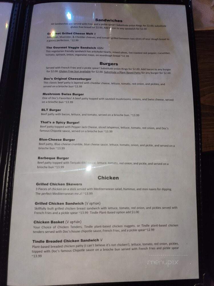 Doc's Watering Hole - Sierra Vista, AZ menu_pic