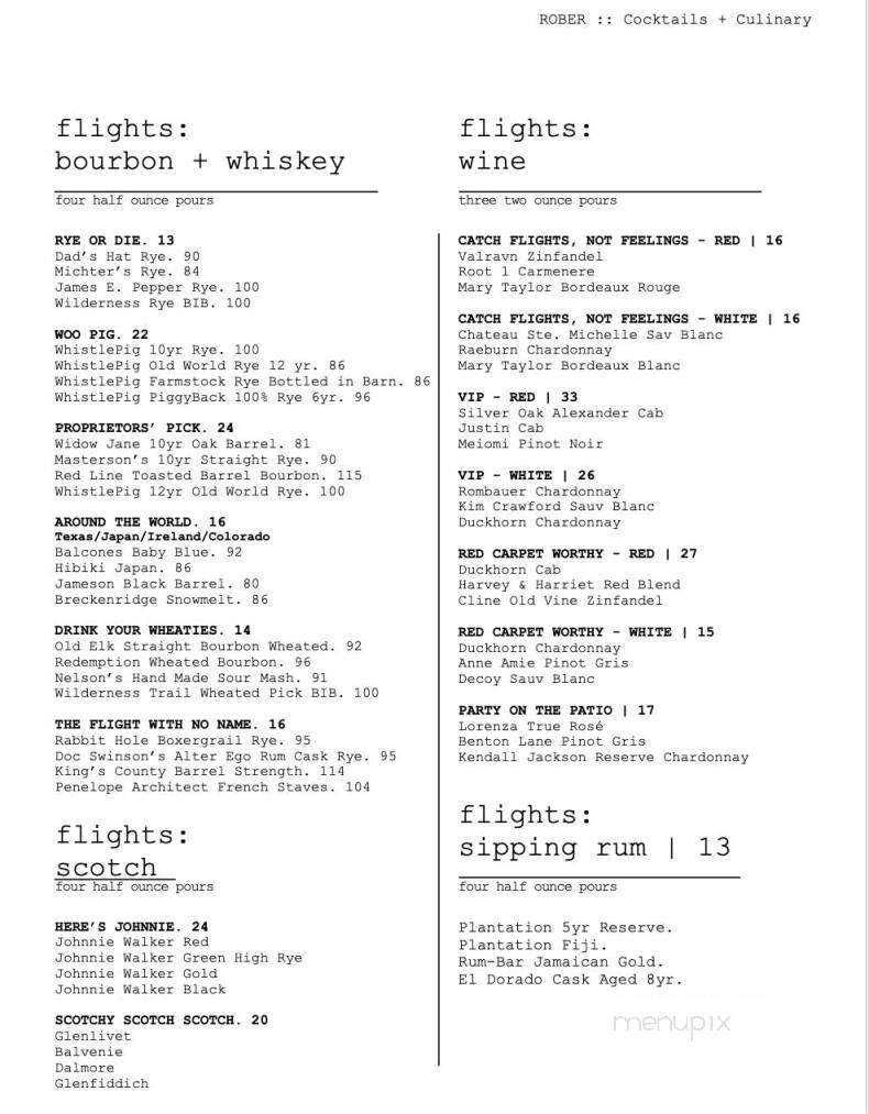 Rober Cocktails and Culinary - Benton, AR menu_pic