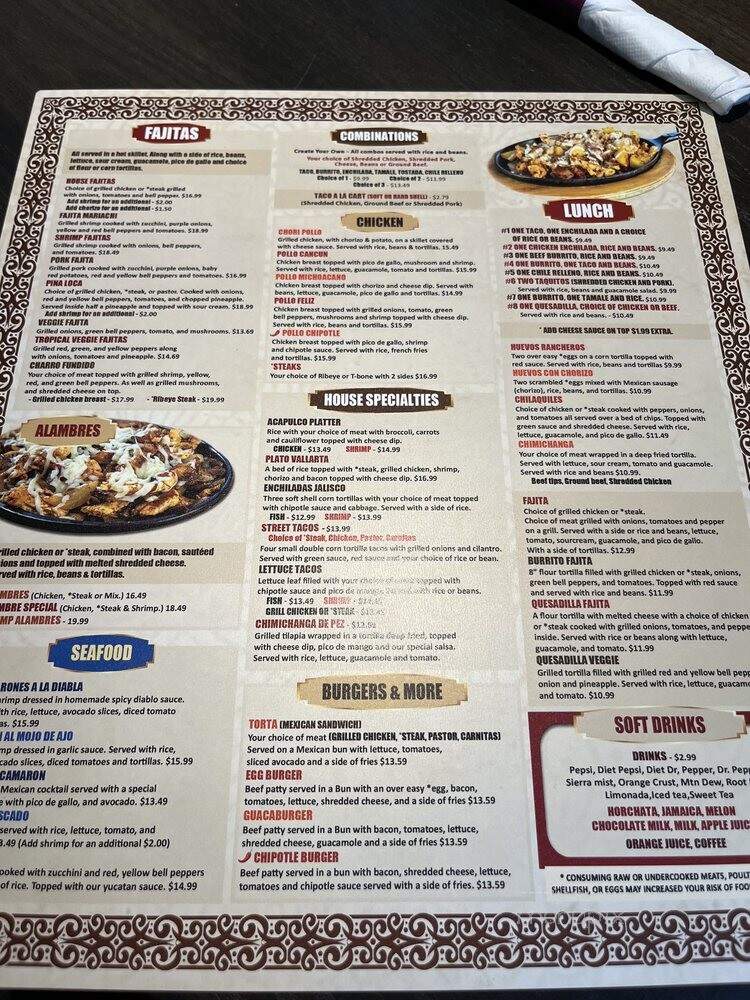 Plaza Mariachi - Parkville, MO menu_pic