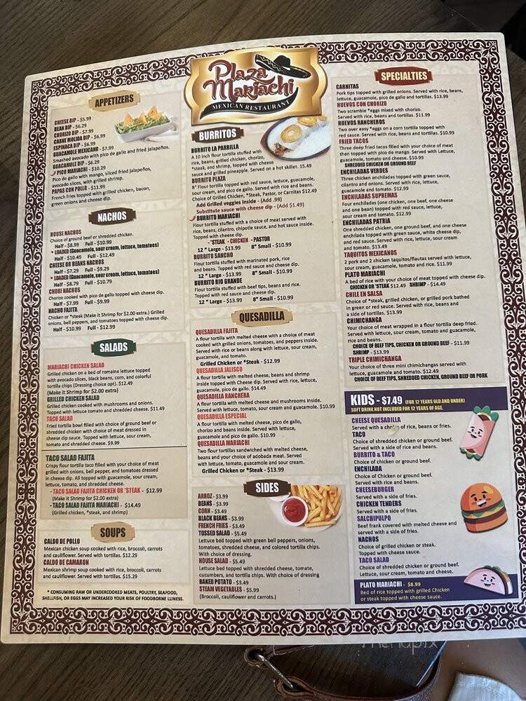 Plaza Mariachi - Parkville, MO menu_pic