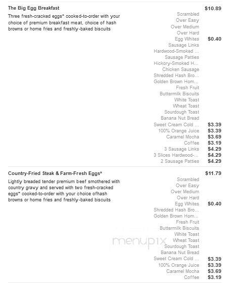 Bob Evans Restaurant - Anderson, IN menu_pic