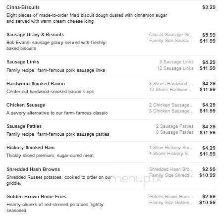 Bob Evans Restaurant - Anderson, IN menu_pic