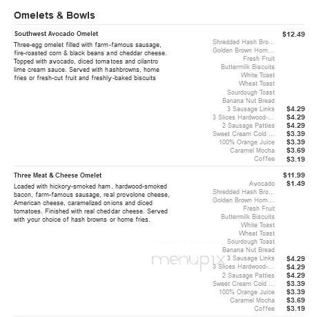 Bob Evans Restaurant - Anderson, IN menu_pic