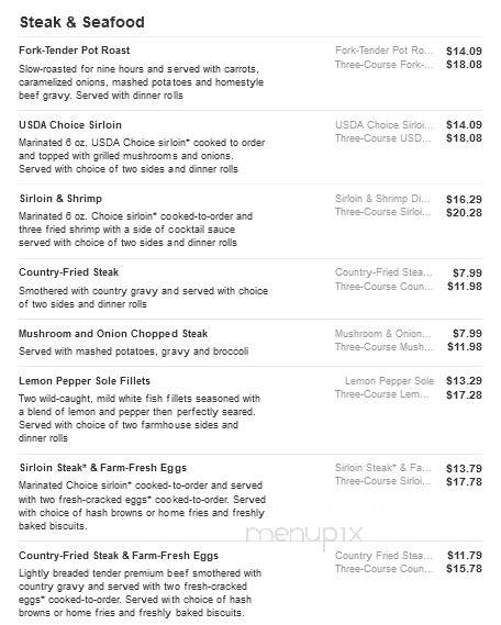 Bob Evans Restaurant - Anderson, IN menu_pic