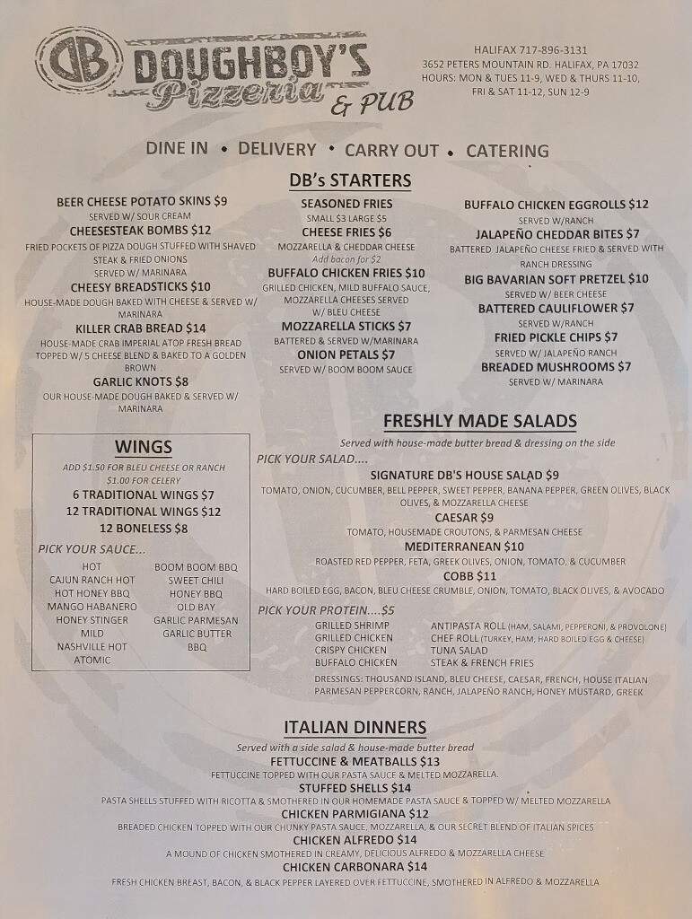 Doughboy's Pizzeria - Halifax, PA menu_pic