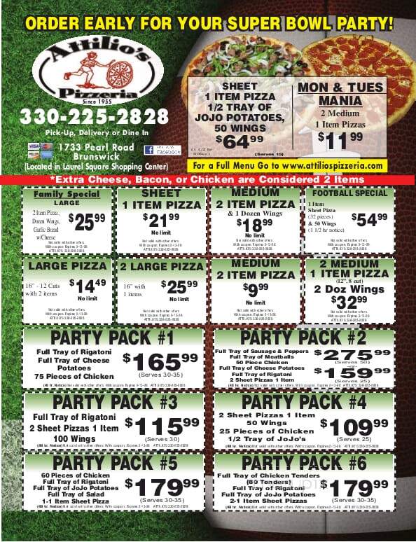 Attilio's Pizzeria - Brunswick, OH menu_pic