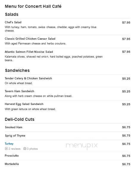 Concert Hall Cafe - Los Angeles, CA menu_pic