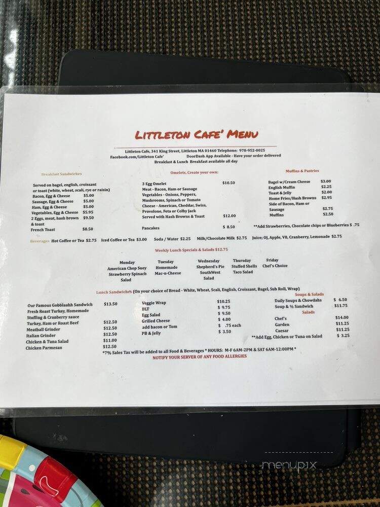 Littleton Cafe - Littleton, MA menu_pic