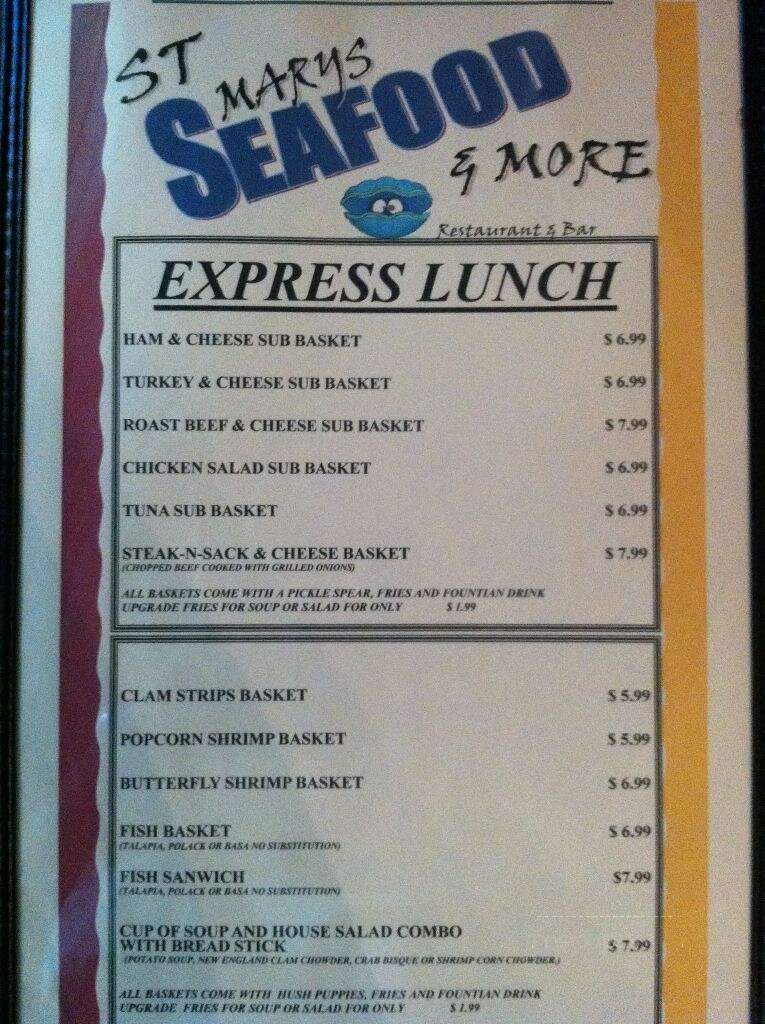 St Marys Seafood More - St Marys, GA menu_pic