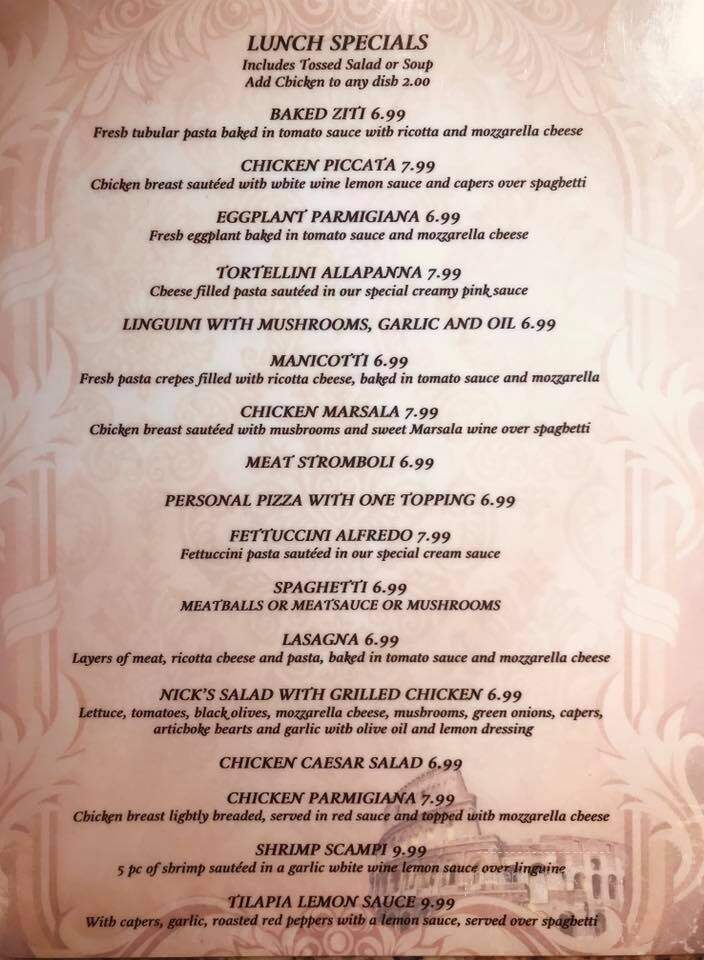 Bella Sera - Copperas Cove, TX menu_pic