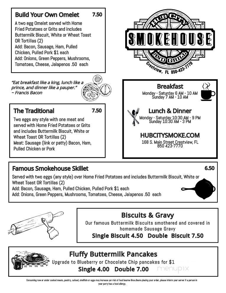 Hub City Smokehouse Grill - Crestview, FL menu_pic