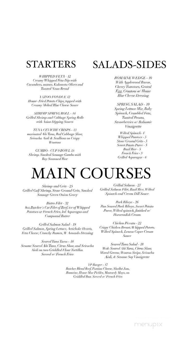 Yazoo Pass - Clarksdale, MS menu_pic