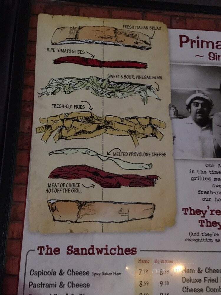 Primanti Brothers - Erie, PA menu_pic