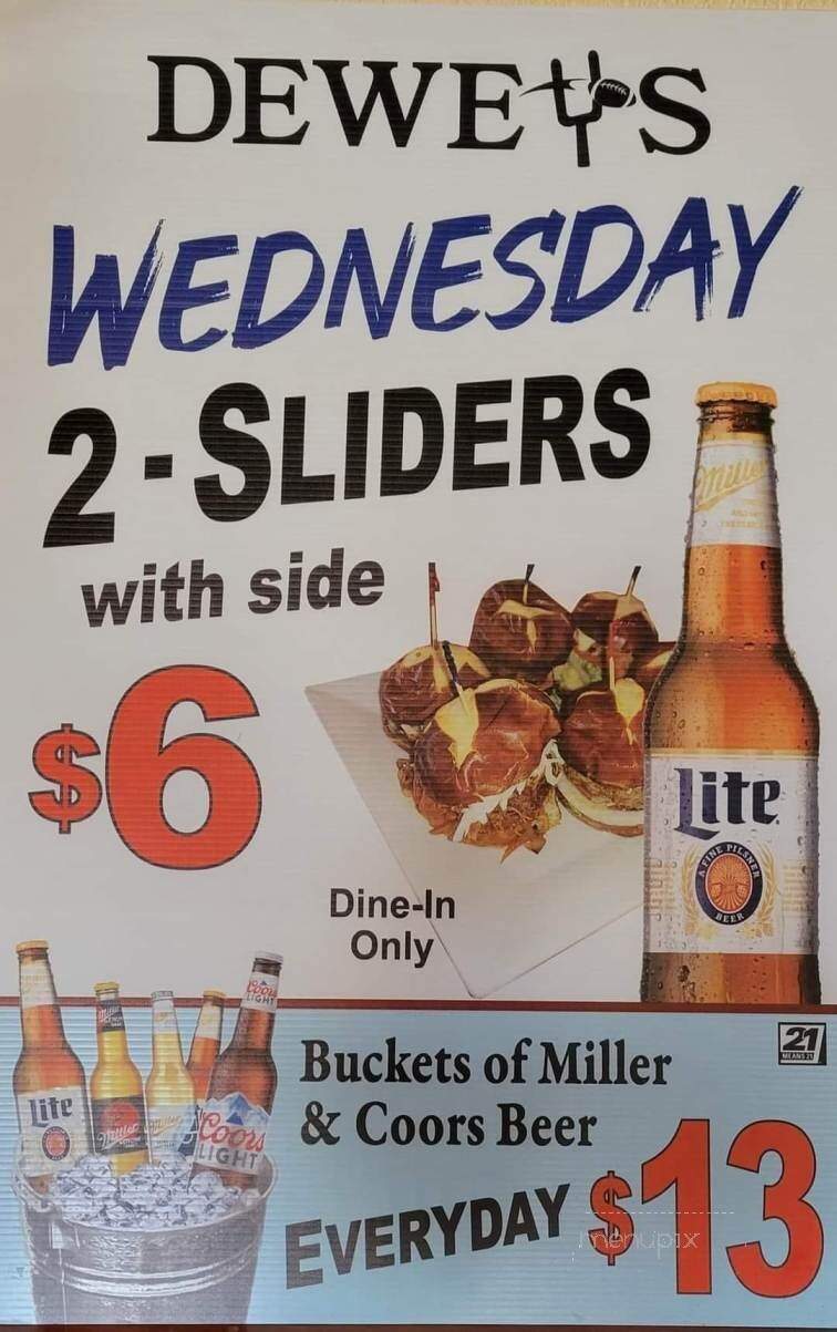 Dewey's Restaurant & Sports Bar - Racine, WI menu_pic