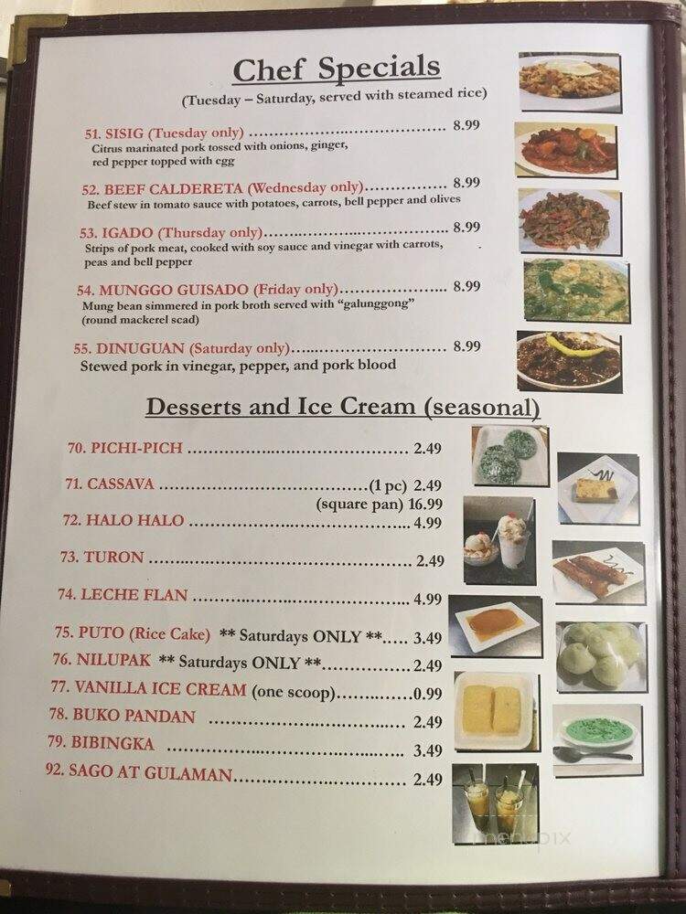 Manila Filipino Restaurant - Millington, TN menu_pic
