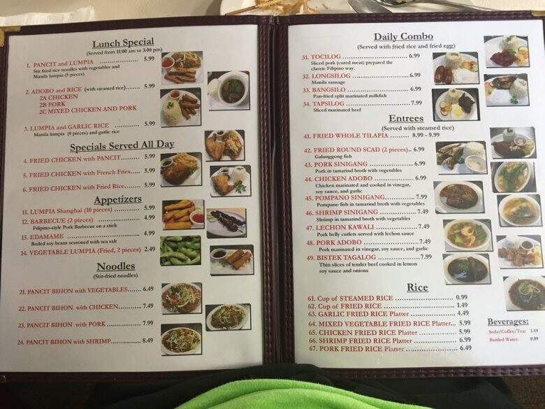 Manila Filipino Restaurant - Millington, TN menu_pic