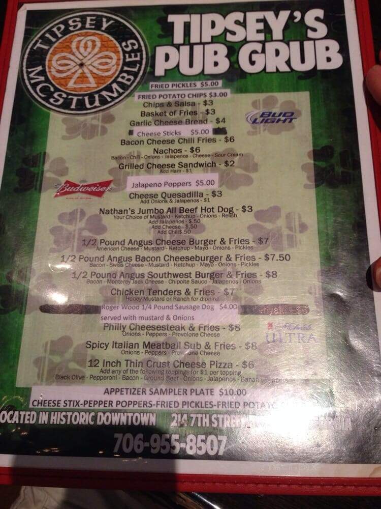Tipsey McStumbles - Augusta, GA menu_pic