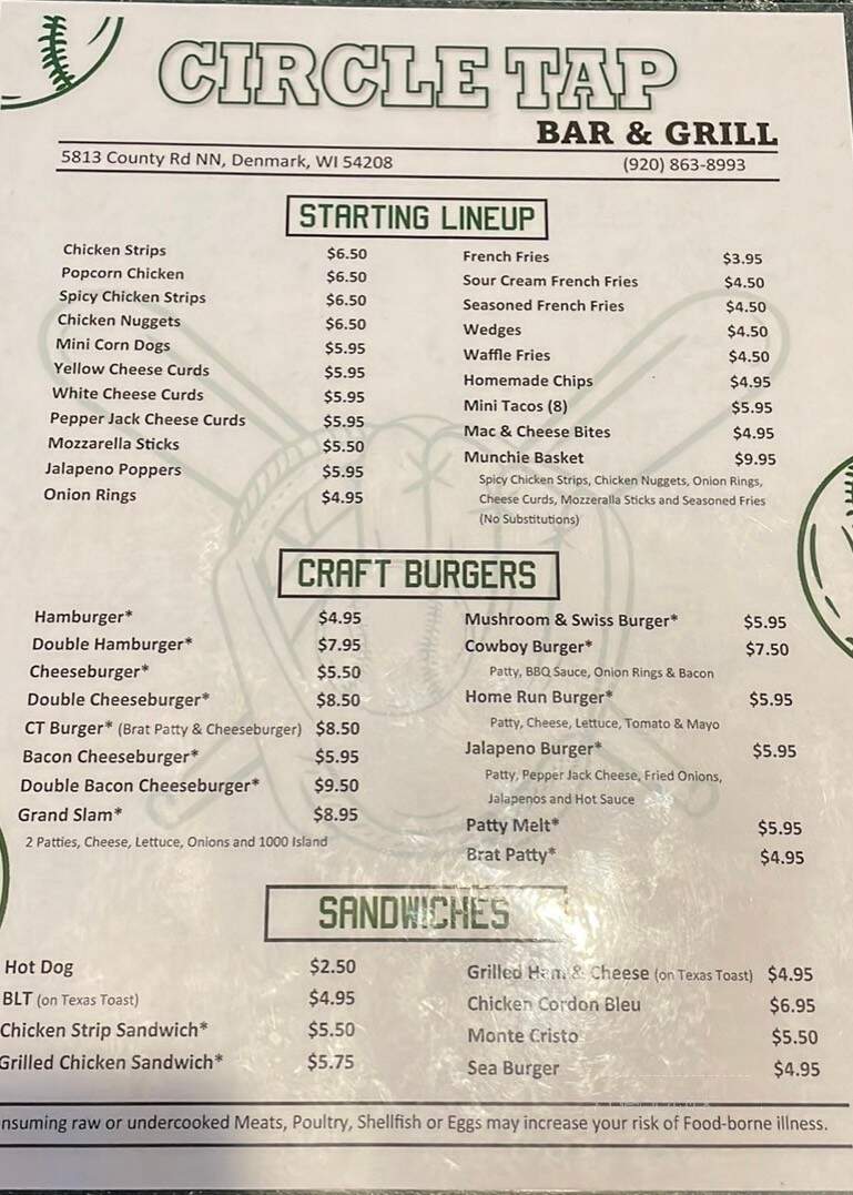 Circle Tap - Denmark, WI menu_pic