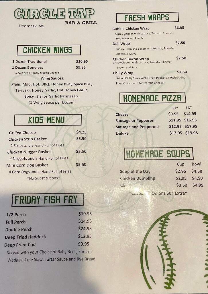 Circle Tap - Denmark, WI menu_pic