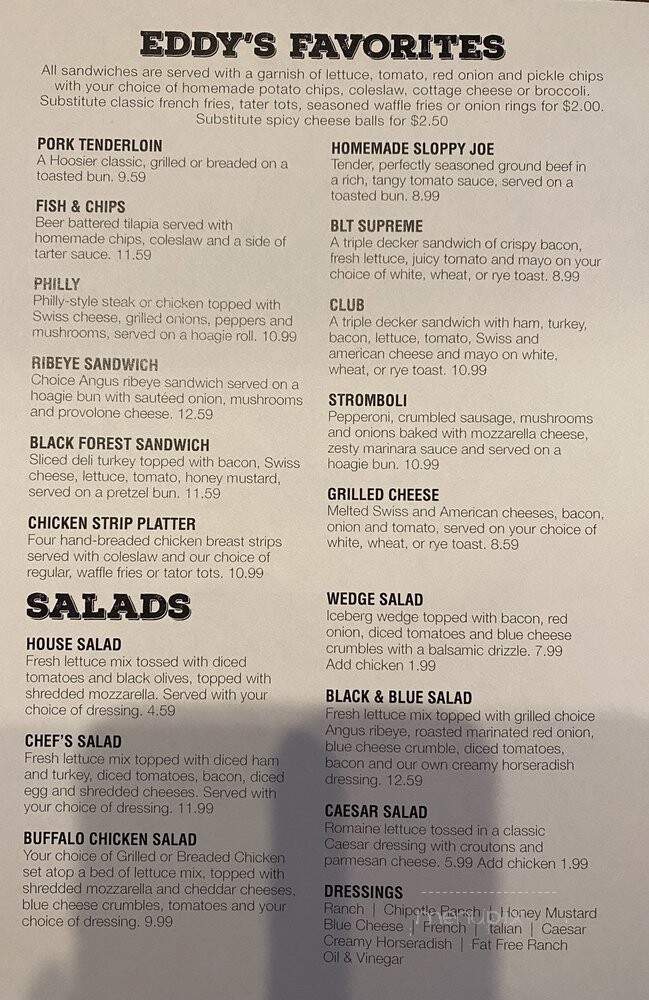 Eddy's Sports Pub - Noblesville, IN menu_pic