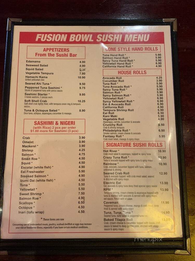 Fusion Bowl - Mooresville, NC menu_pic