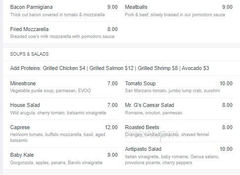 Carmelo's Italian Restaurant - Houston, TX menu_pic