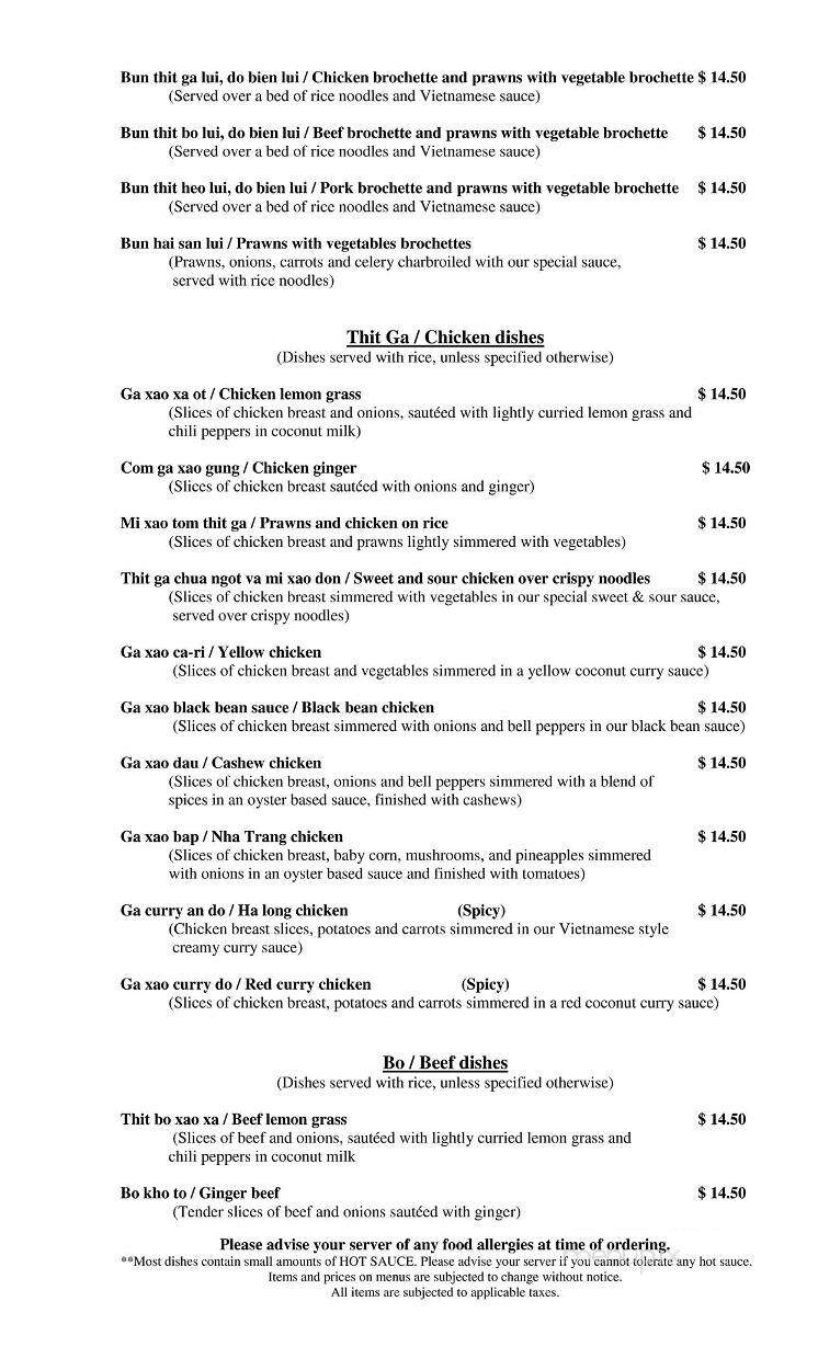 Thanh Vu Restaurant - Prince George, BC menu_pic