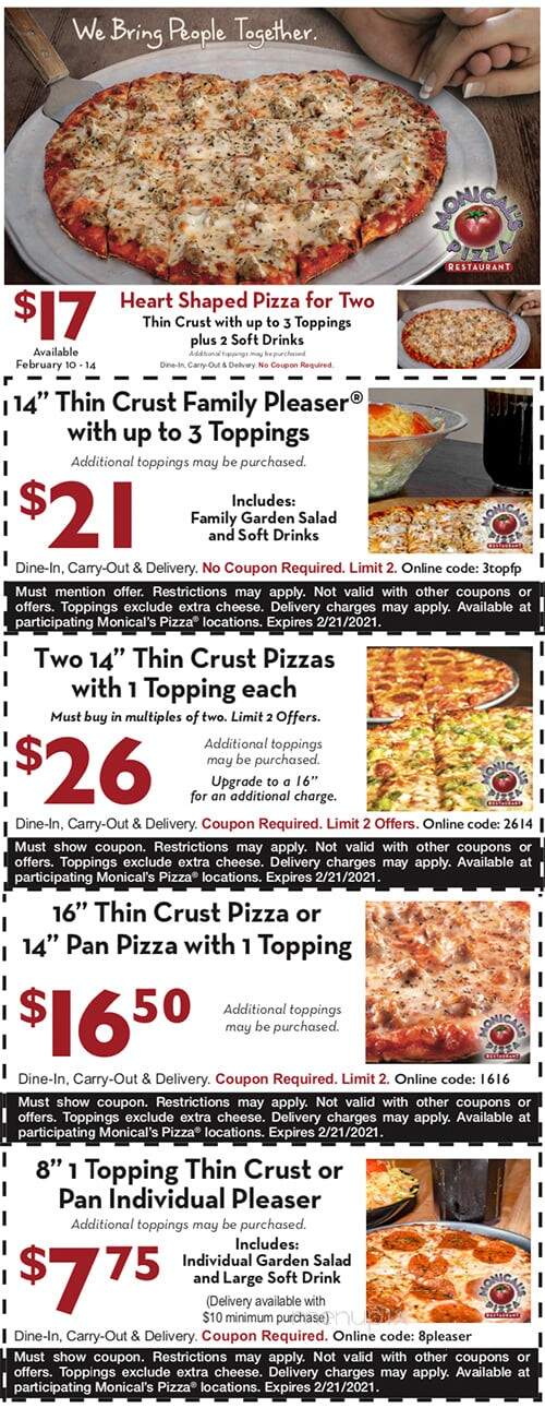 Monical's Pizza - Hoopeston, IL menu_pic