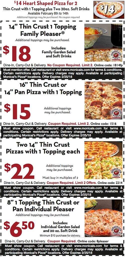 Monical's Pizza - Hoopeston, IL menu_pic