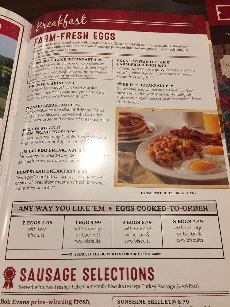 Bob Evans Restaurant - Westminster, MD menu_pic