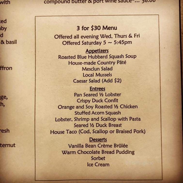 Cape Sea Grille - Harwich Port, MA menu_pic