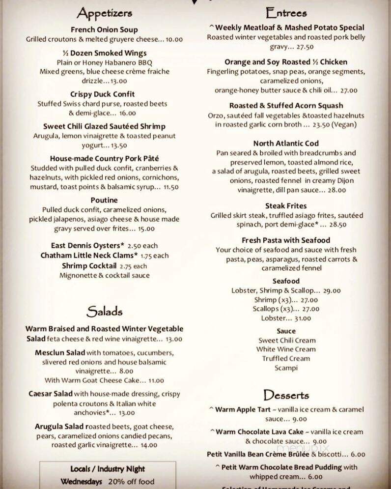 Cape Sea Grille - Harwich Port, MA menu_pic