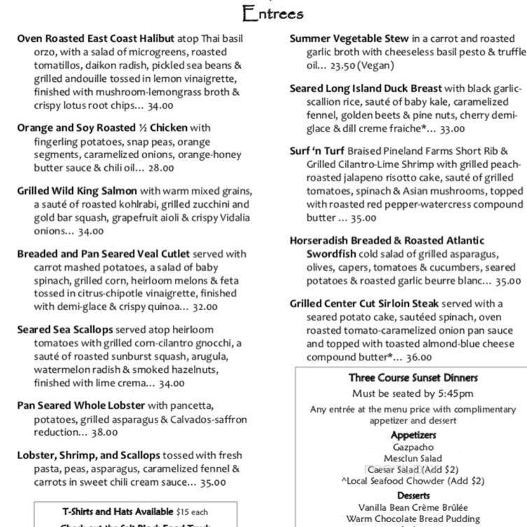 Cape Sea Grille - Harwich Port, MA menu_pic