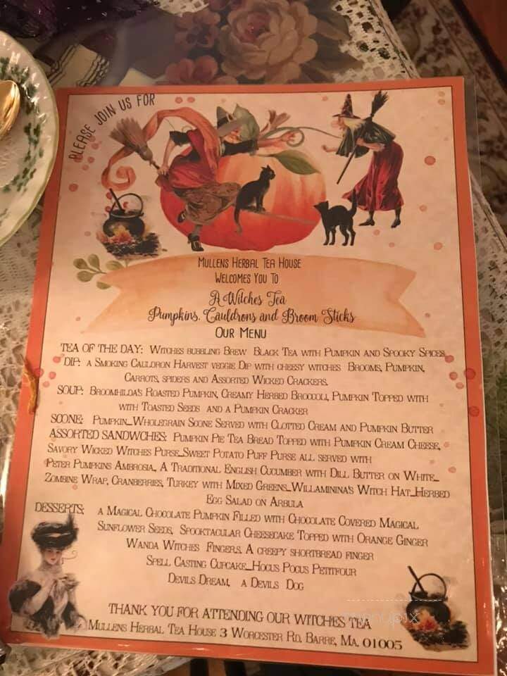 Mullens Tea House - Barre, MA menu_pic