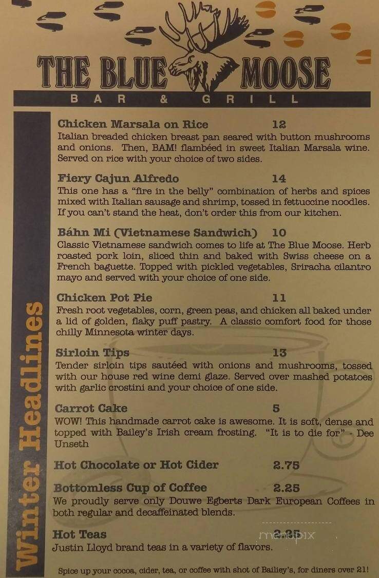 Blue Moose Bar & Grill - East Grand Forks, MN menu_pic
