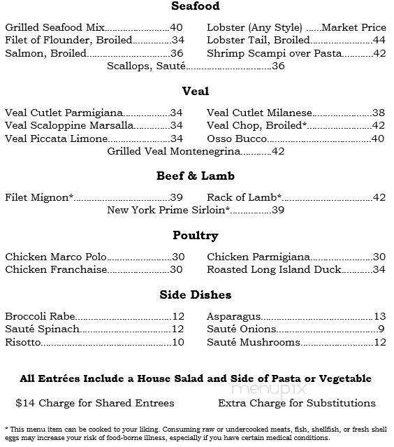 Casa Basso - Westhampton, NY menu_pic