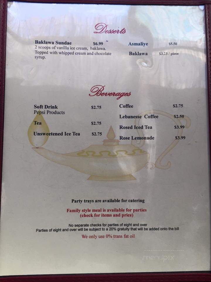 Aladdin Restaurant - Reading, PA menu_pic