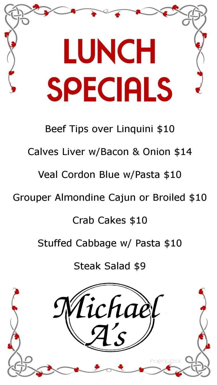 Michael A's Restaurant & Lng - Oakmont, PA menu_pic