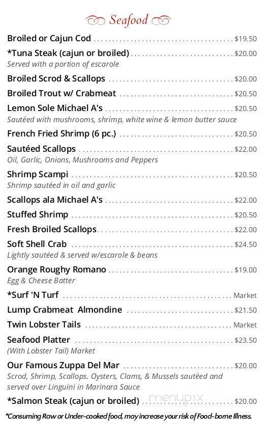 Michael A's Restaurant & Lng - Oakmont, PA menu_pic